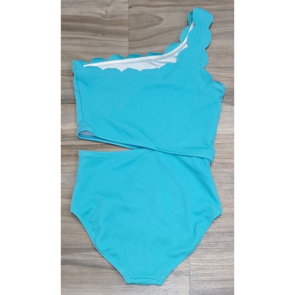 Girls Old Navy One-Piece Swimsuit - Barrier Reef Scalloped Design Size 10 - 12 - Picture 4 of 8
